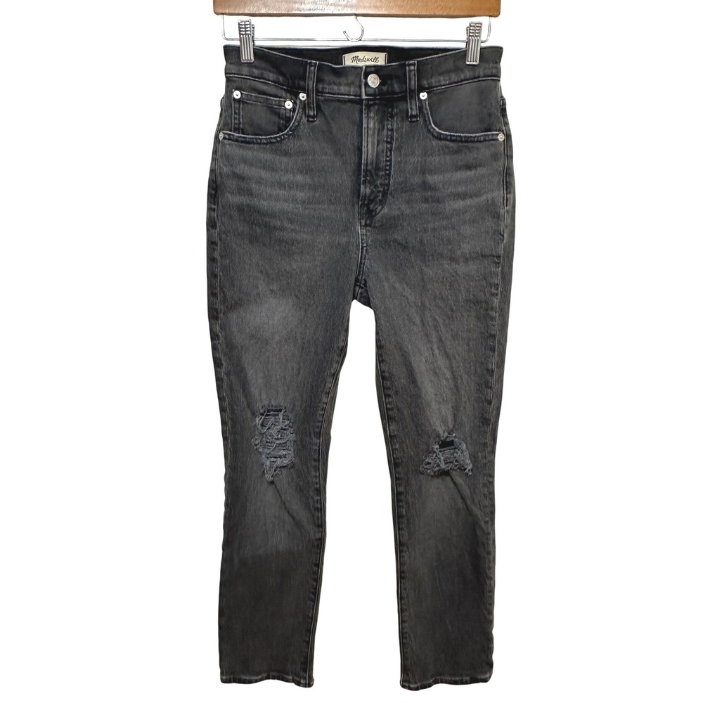 Madewell‎ The Perfect Vintage Jeans Womens 26 Distressed Black High Rise Denim